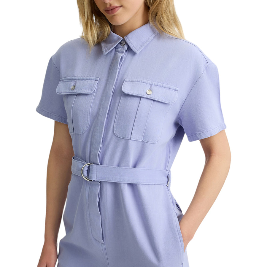 Tuta donna in cotone con cintura