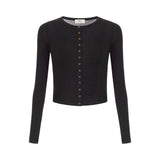 Cardigan donna in jersey leggero con logo ricamato