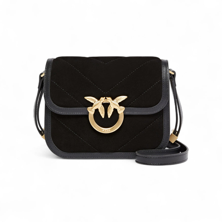 Borsa donna a spalla piccola Mini Love Bag Box in pelle scamosciata