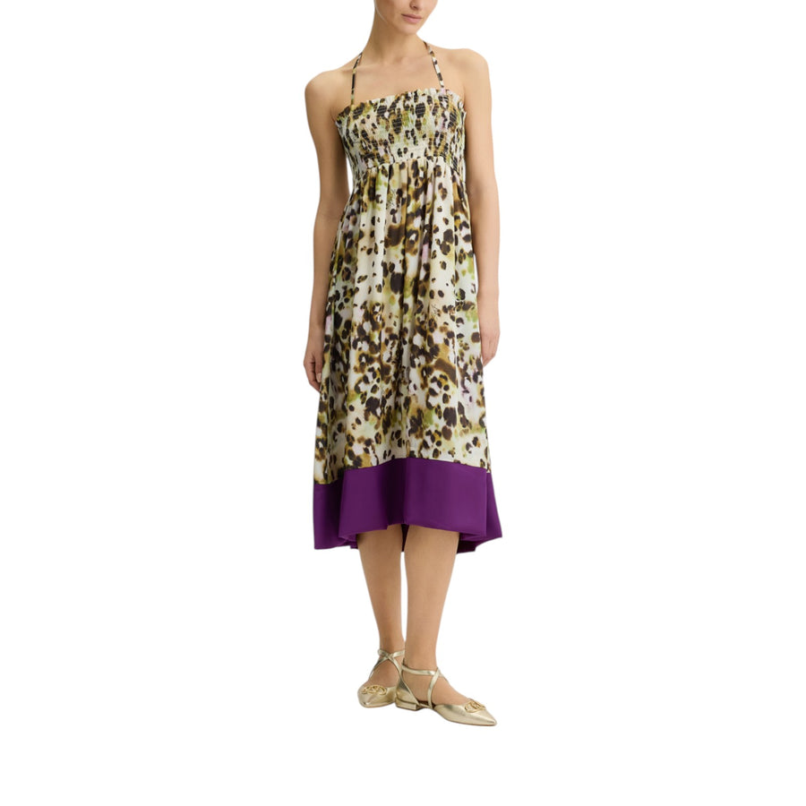 Vestito donna midi in raso stampato