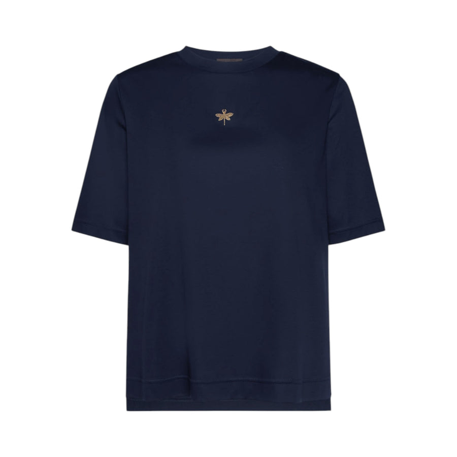 T-shirt donna con piccola libellula in strass