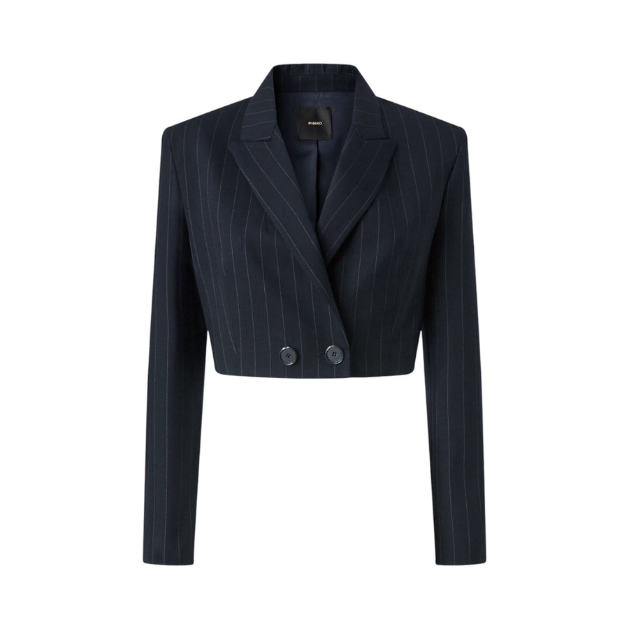 Giacca donna corta in lana poly gessata