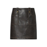 Minigonna donna in tessuto spalmato con tasche
