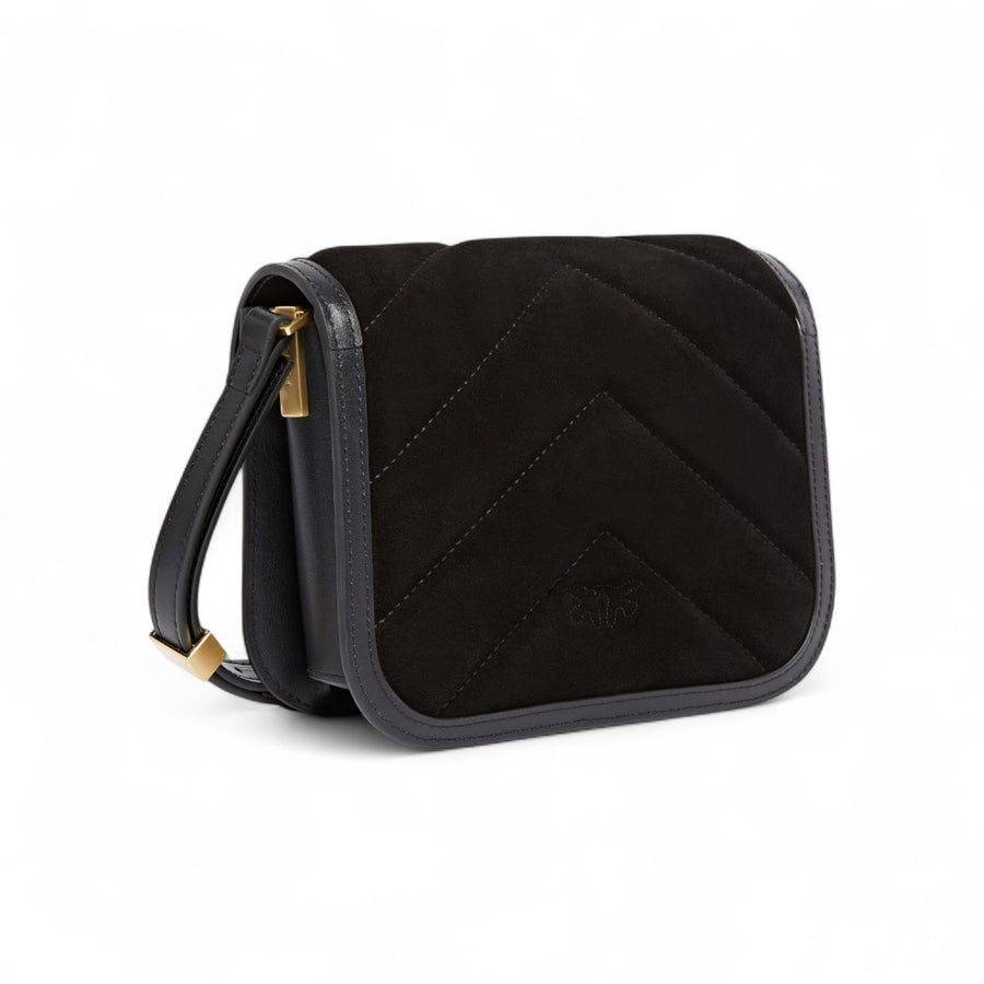 Borsa donna a spalla piccola Mini Love Bag Box in pelle scamosciata