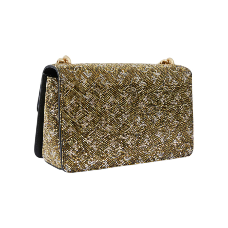 Borsetta donna a tracolla Mini Love Bag in pelle con strass Monogram