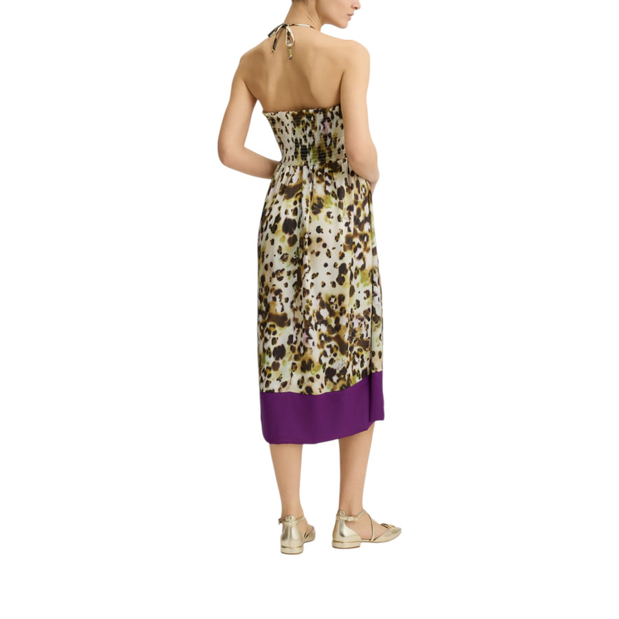 Vestito donna midi in raso stampato