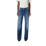 Jeans donna a palazzo con dettagli logo