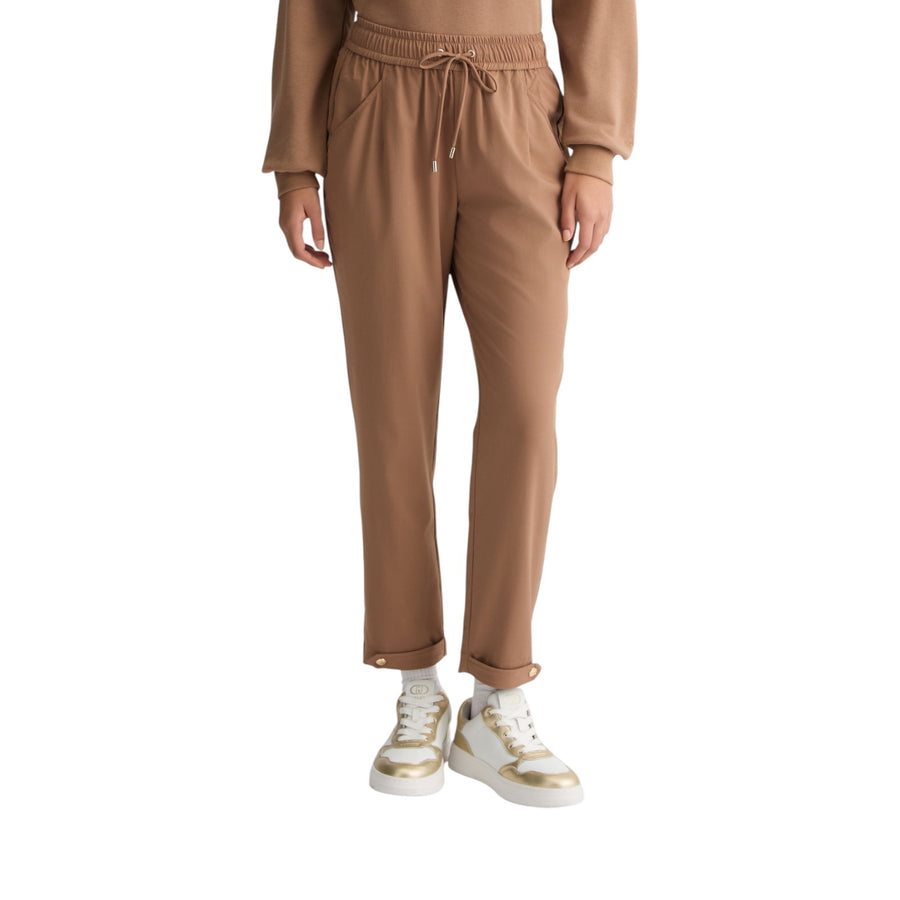 Pantaloni donna cropped beige