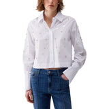 Camicia donna boxy con ricami gioiello