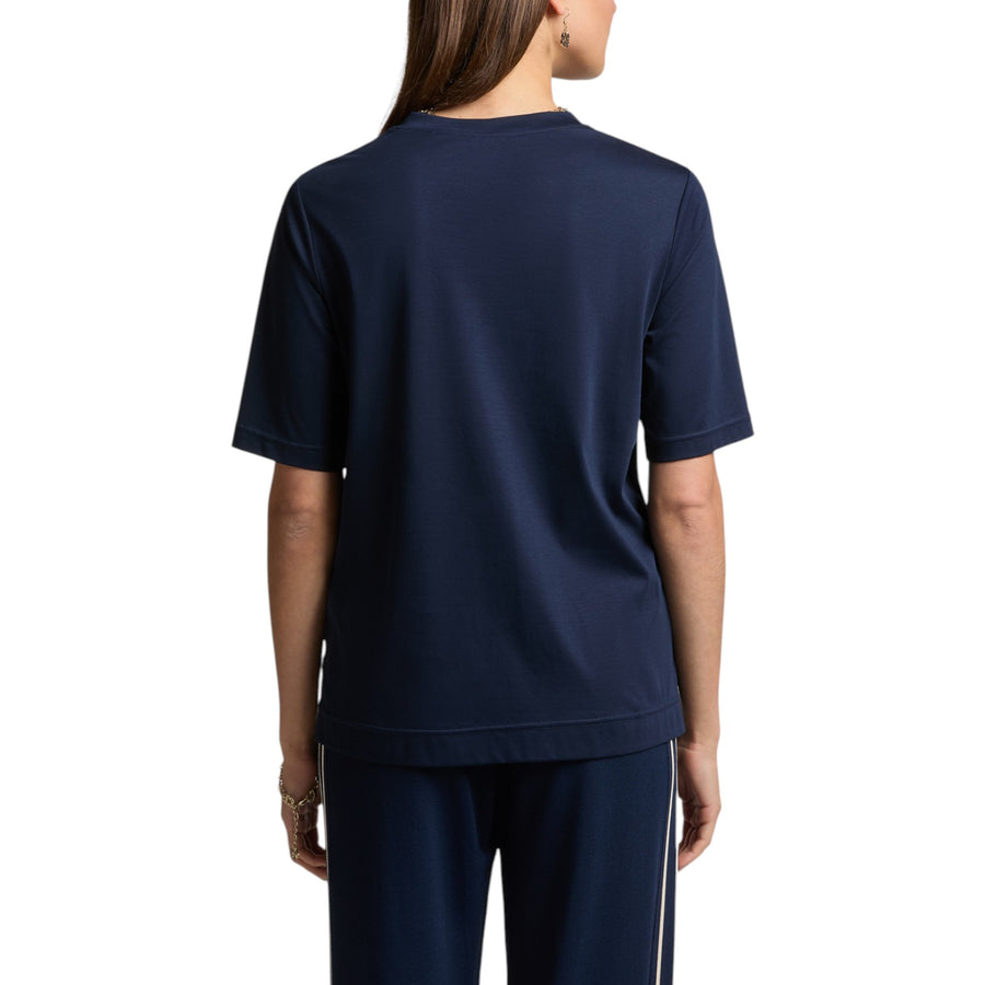 T-shirt donna con piccola libellula in strass