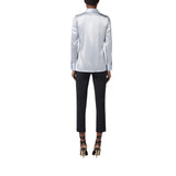 Camicia donna in raso di seta con papillon