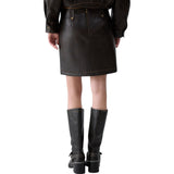 Minigonna donna in tessuto spalmato con tasche