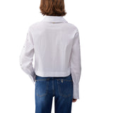Camicia donna boxy con ricami gioiello