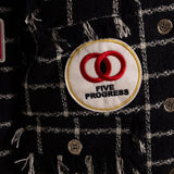 Giacca donna chanel patch nera