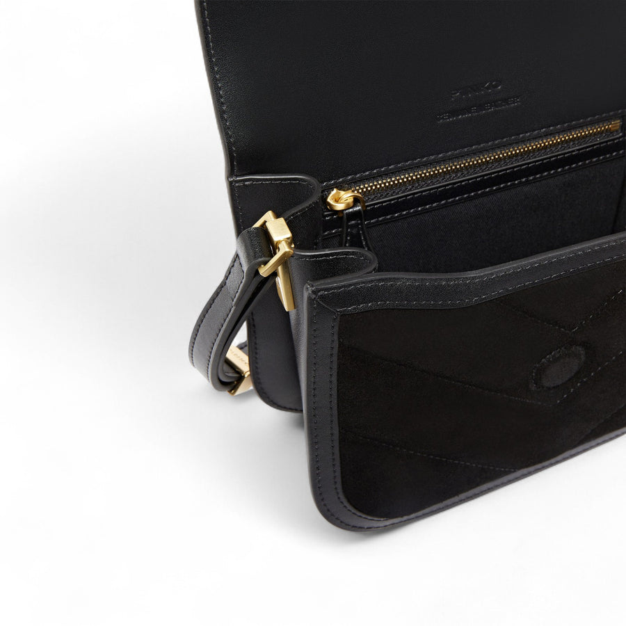 Borsa donna a spalla piccola Mini Love Bag Box in pelle scamosciata