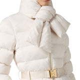 Piumino donna in tessuto vela jacquard