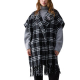 Poncho donna lungo jacquard