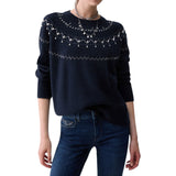Maglia donna in lana con ricami gioiello