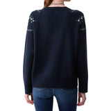 Maglia donna in lana con ricami gioiello