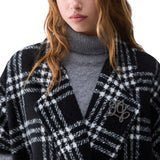 Poncho donna lungo jacquard