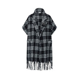 Poncho donna lungo jacquard