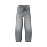 Jeans donna balloon in denim grigio