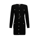 Abito donna in maglia con spalline imbottite