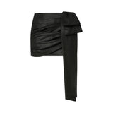 Minigonna donna gessata con fiocco