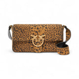 Borsa donna a spalla media Love Bag One Slouchy in suede leopardato