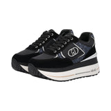 Sneakers donna super platform in glitter e nylon