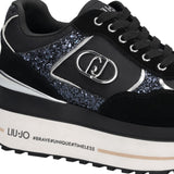 Sneakers donna super platform in glitter e nylon