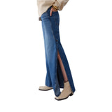 Jeans donna flare con spacchetti laterali