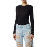 Maglia donna in jersey leggero con logo ricamato