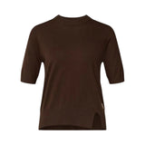 Maglia donna a maniche corte con spacco