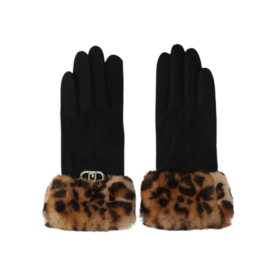 Guanti donna in ecopelliccia animalier