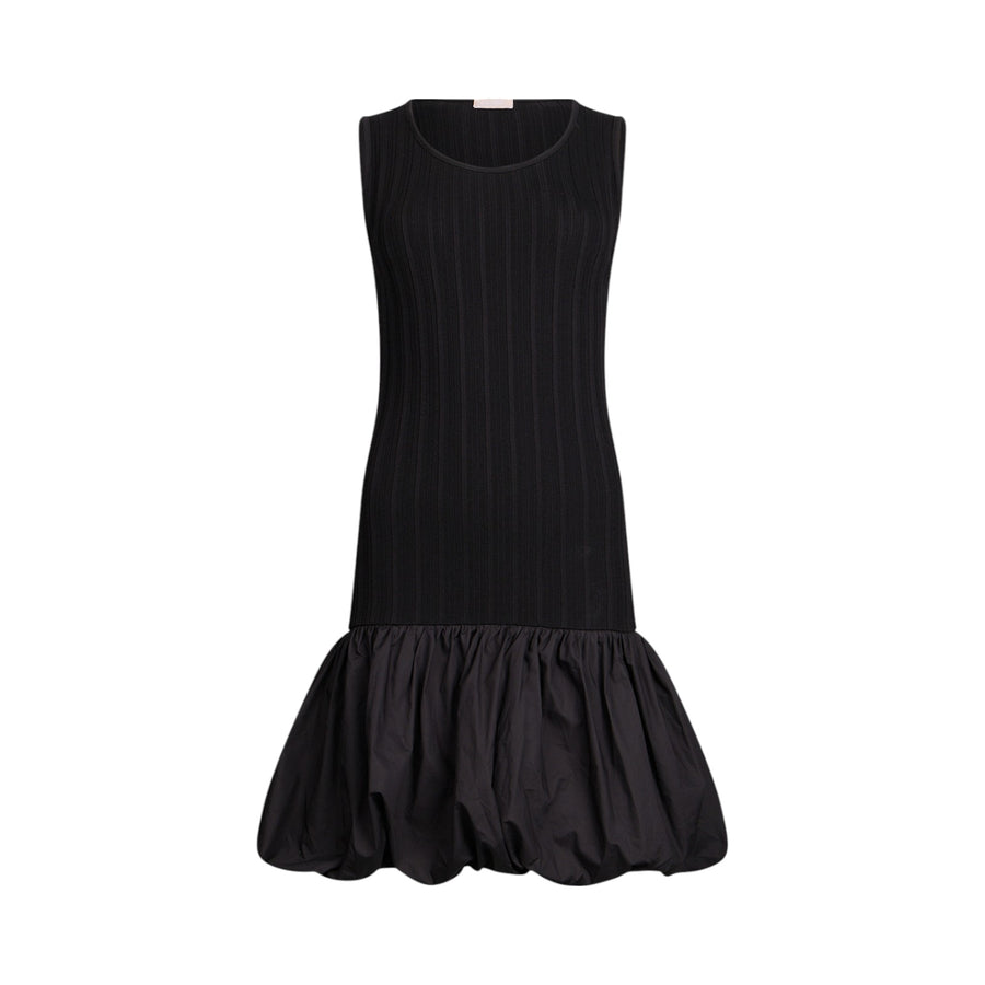 Abito donna corto in maglia e popeline