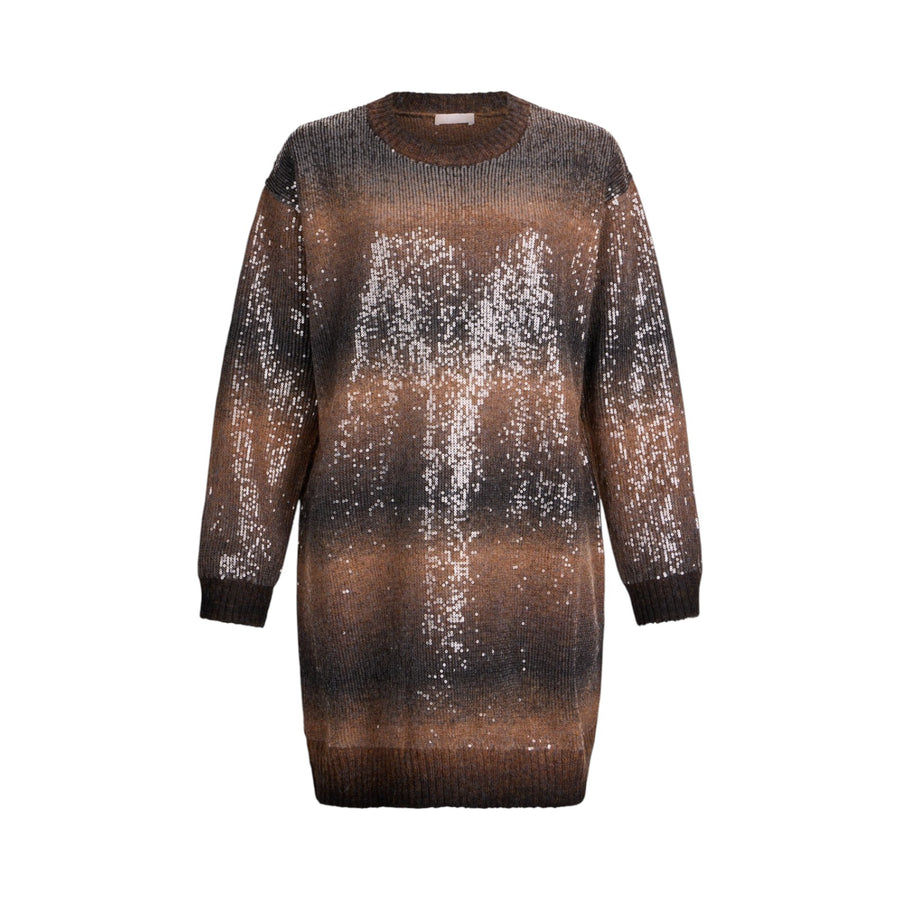 Abito donna in maglia con paillettes