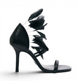 Sandali donna con tacco Piume Essential Fly in nappa