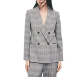 Blazer donna doppiopetto check
