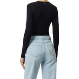 Maglia donna in jersey leggero con logo ricamato