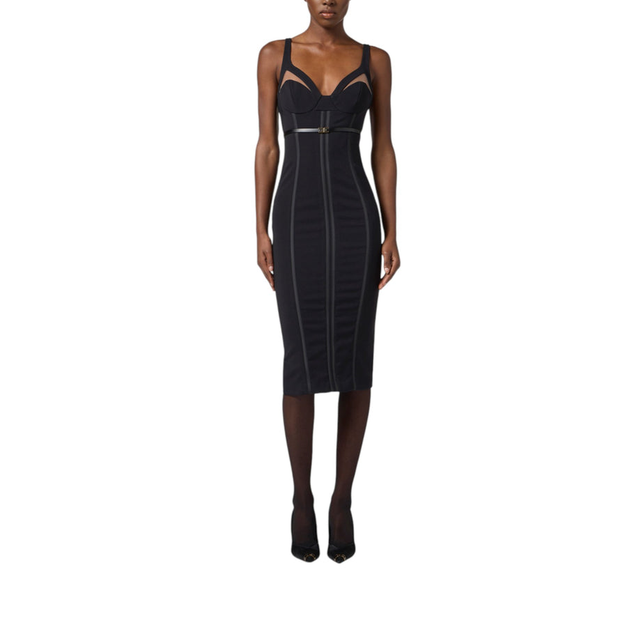 Abito donna in crêpe leggero con tulle