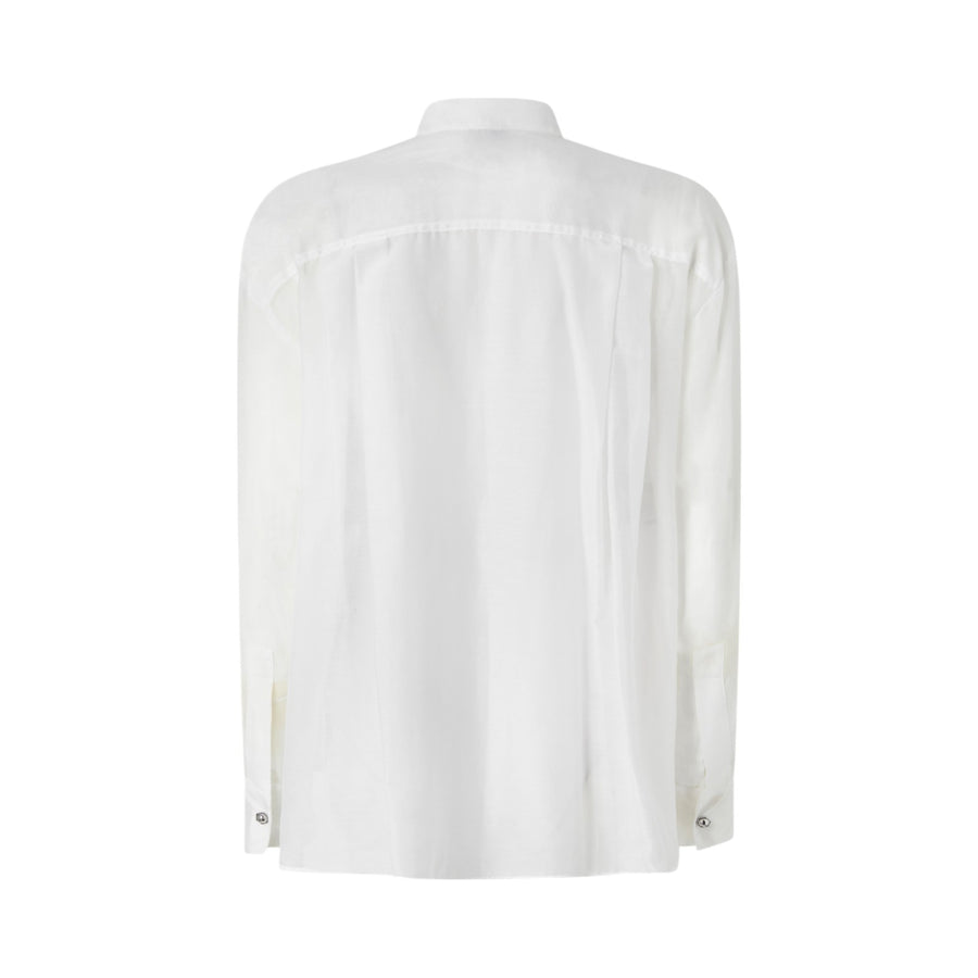 Camicia donna collo coreano in cotone e seta
