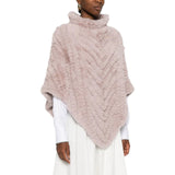 Poncho donna a collo alto con chevron