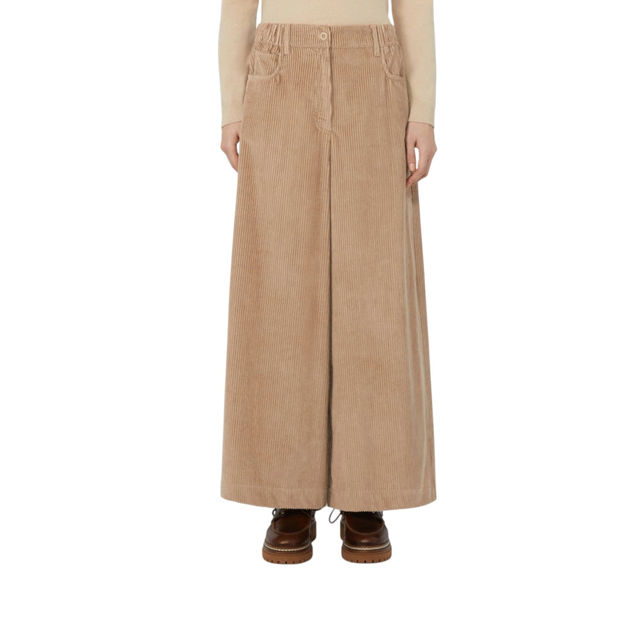 Pantalone donna crop in velluto di cotone