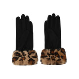 Guanti donna in ecopelliccia animalier