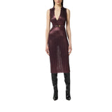 Abito donna in maglia laminata con cintura