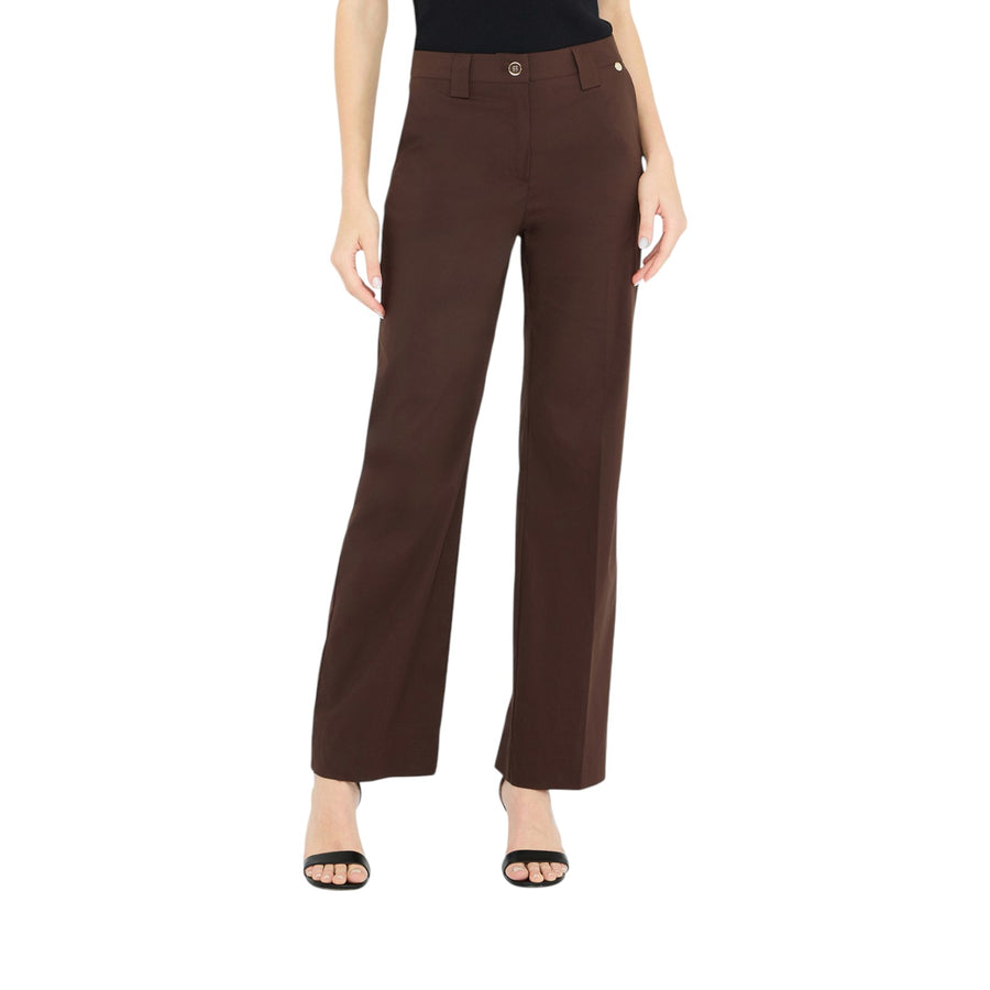 Pantaloni donna straight in popeline