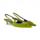 Slingback donna in suede con dettaglio logo