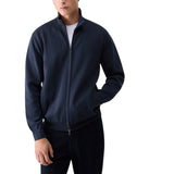 Maglia uomo in cotone rasato con zip