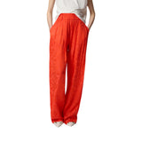 Pantaloni donna in jacquard floreale